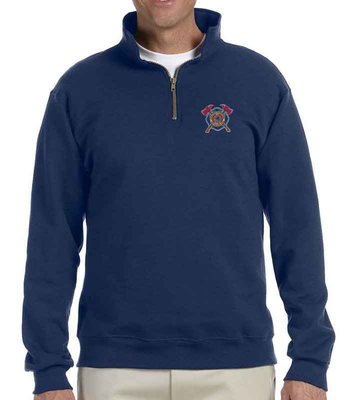 Quarter Zip- Pullover -Full Color Embroidered Logo Navy- Local 137 ...